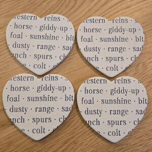 Demdaco Western Heart Ceramic Coasters Set of 4